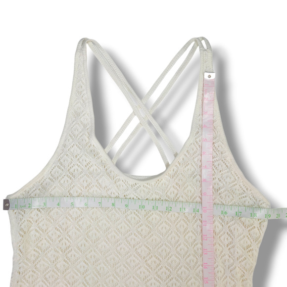 Steve Madden NYC Crochet Lined Midi Dress Crisscross Back Sleeveless XXXL Cloud - Picture 7 of 9